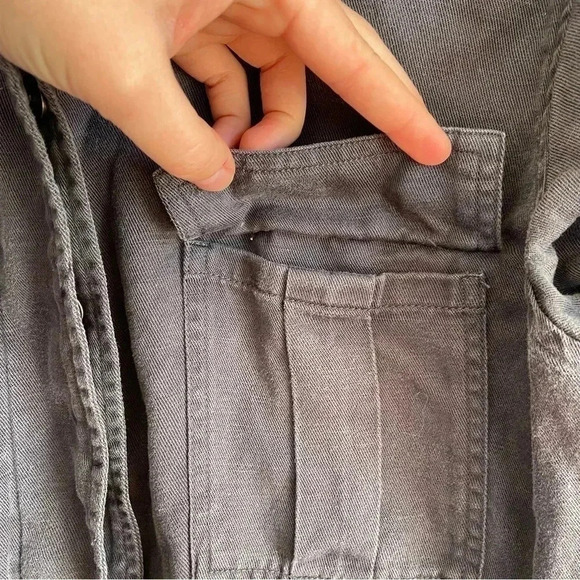 RAILS Rowen Dark Grey Star Embroidery Military Jacket Lightweight Relaxed Fit S - Picture 10 of 14